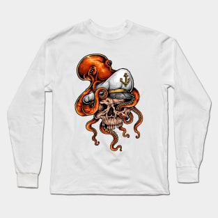 Skull Sailor Octopus Long Sleeve T-Shirt